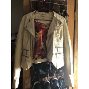 vegan leather leather jacket